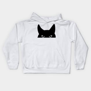 Peeking Black Cat Kids Hoodie